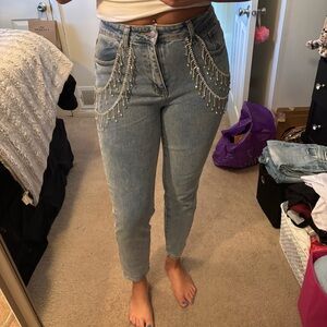 Windsor Light Blue Embellished Skinny Jeans